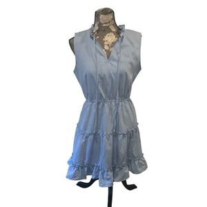 Blue Sleeveless Dress size 6 Summer Boho Western